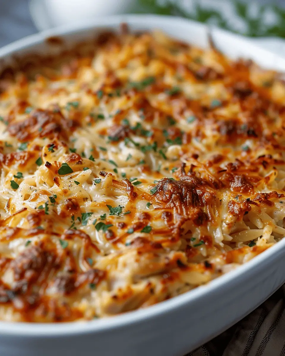 French Onion Chicken Orzo Casserole: Easy Comfort Food Delight