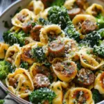 Garlic Parmesan Tortellini with Sausage and Broccoli