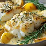 the best Cod & Potatoes in Rosemary Cream Sauce