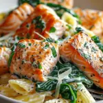 Salmon Spinach Pasta Dish