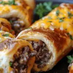 Easy Garlic Butter Beef Cheeseburger Rollups