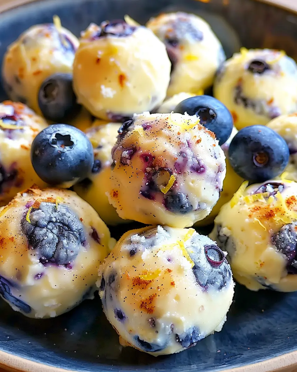 Lemon Blueberry Cottage Cheese Protein Bites: Easy Healthy Snacks
