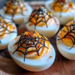 Spooky Spiderweb Deviled Eggs