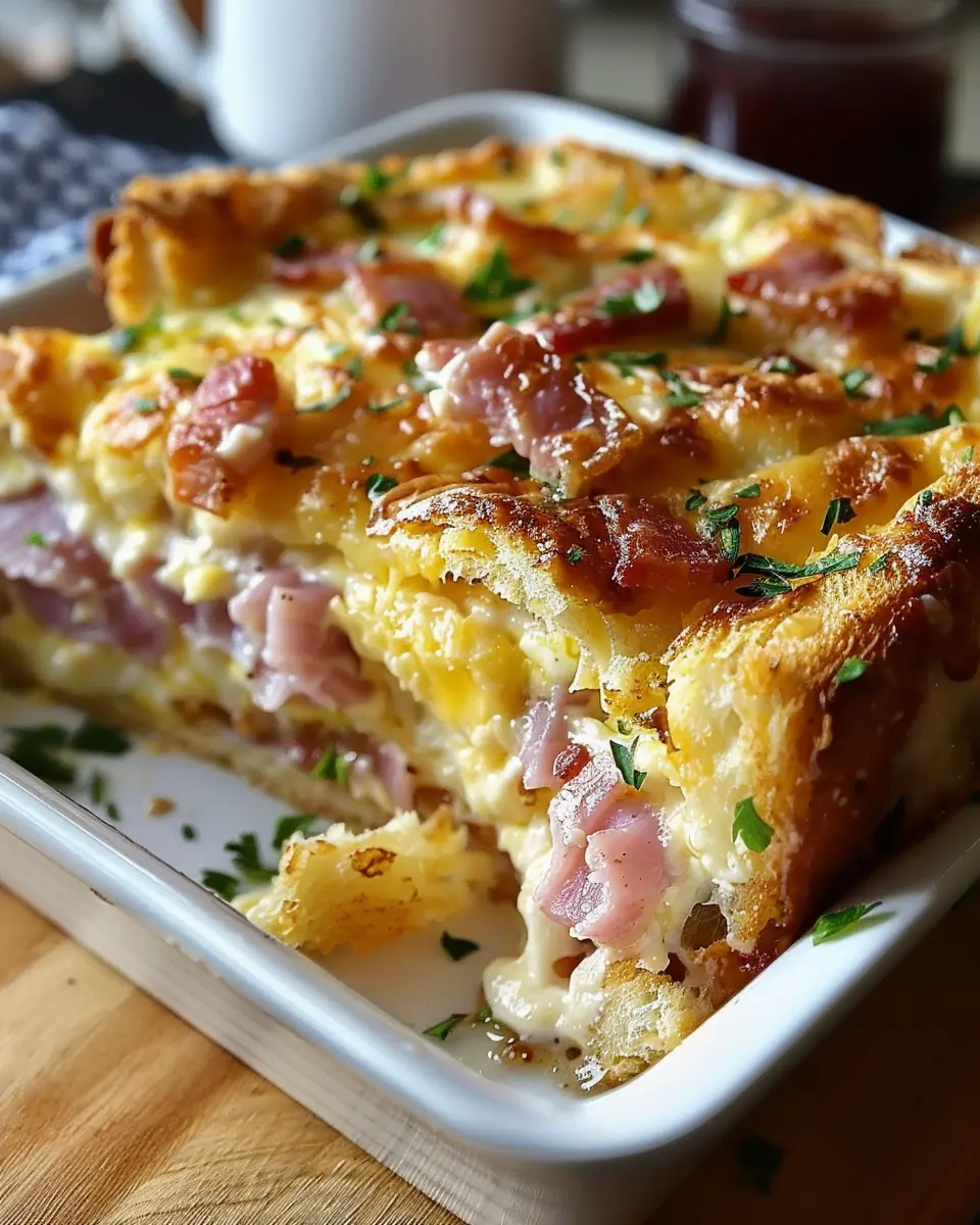 Monte Cristo Breakfast Casserole: Indulgent Turkey Bacon Delight
