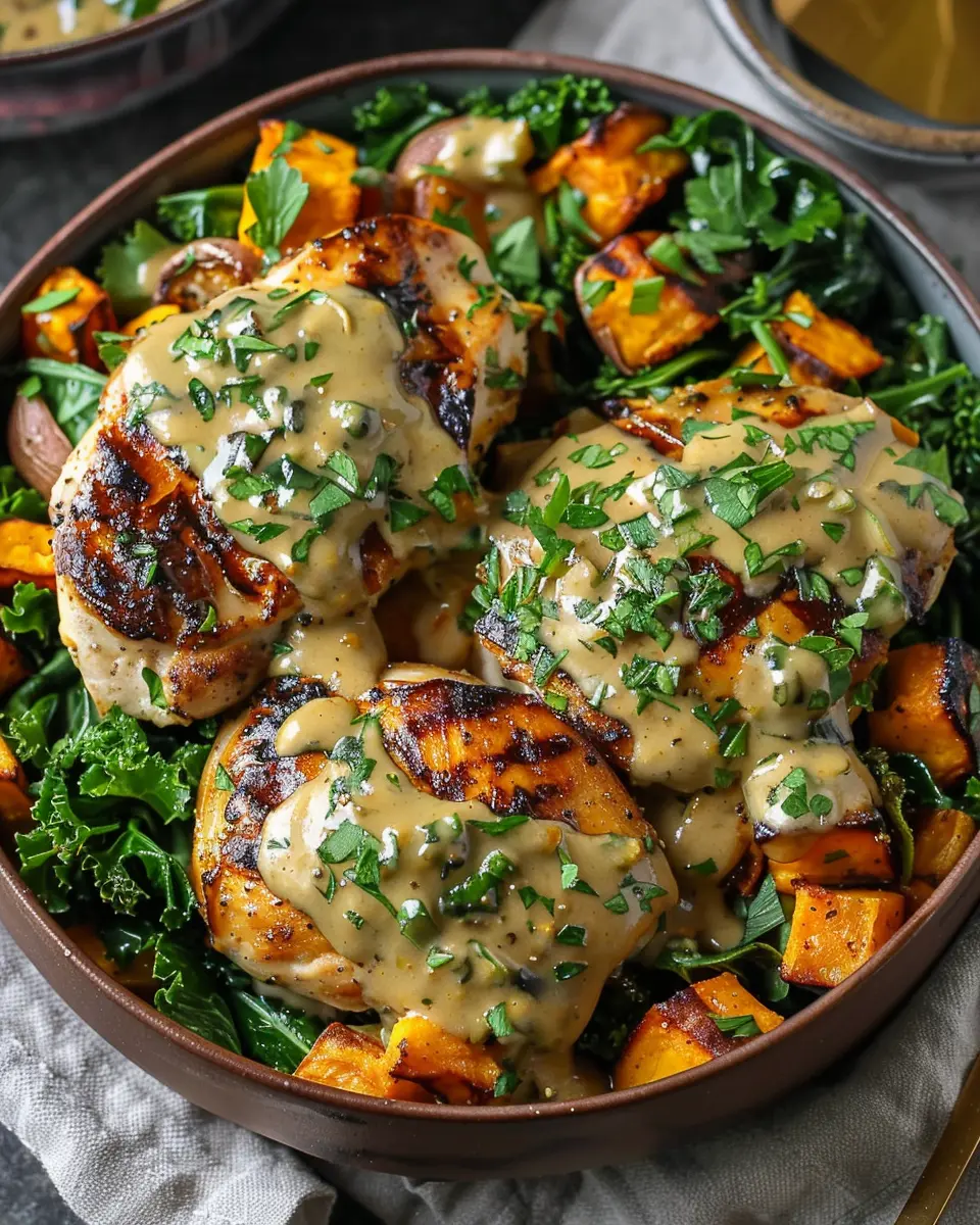 Maple Dijon Chicken: Easy Sweet Potato Bowl Perfection