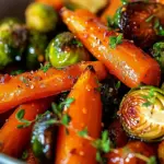 Crispy Maple Glazed Carrots and Brussel Sprouts