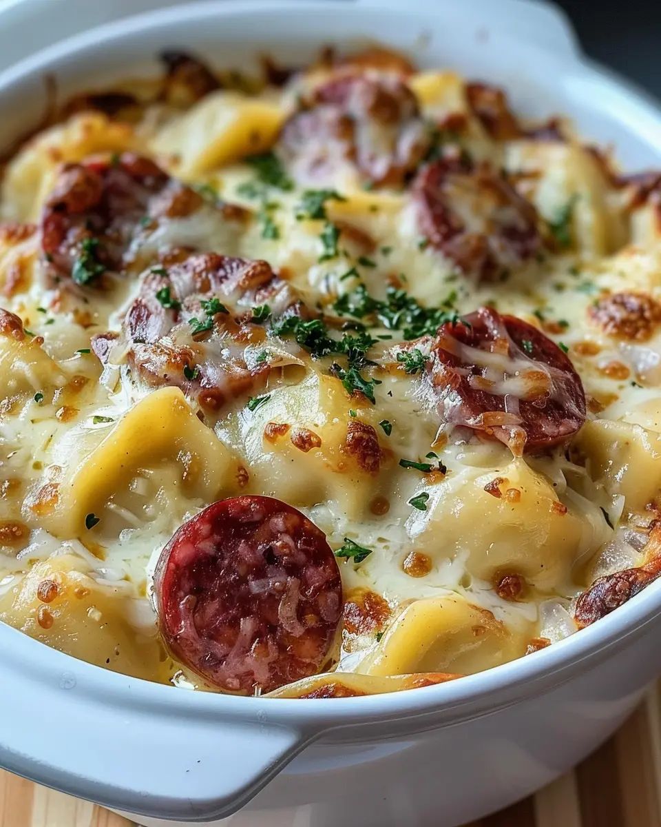 Creamy Cheesy Crockpot Pierogi: Indulgent Beef Kielbasa Casserole