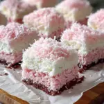 Pink Coconut Snowball Cake Bars