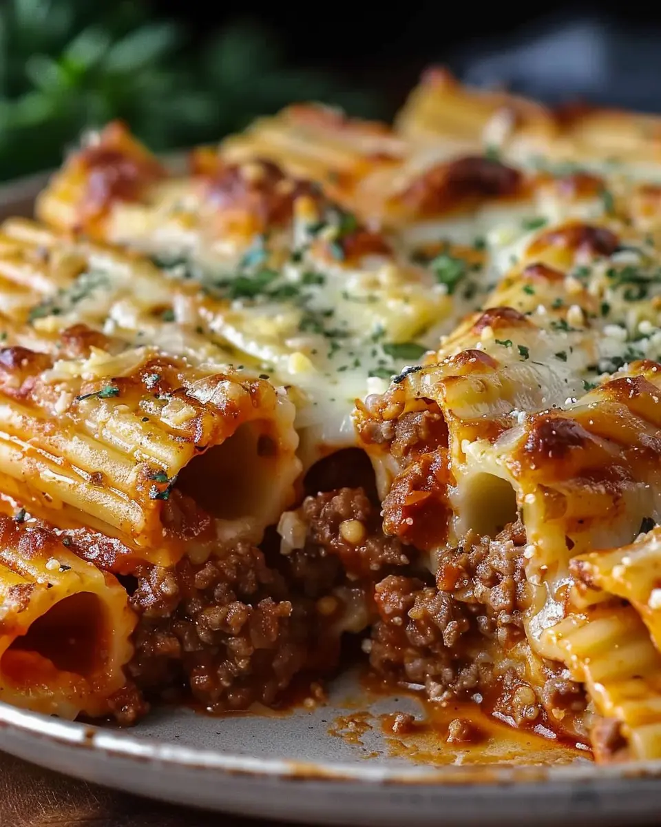 Baked Rigatoni Stuffed with Beef Ragu &amp; Mozzarella: A Cozy Delight