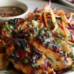 Sticky Apple Cider Chicken with Crisp Autumn Slaw