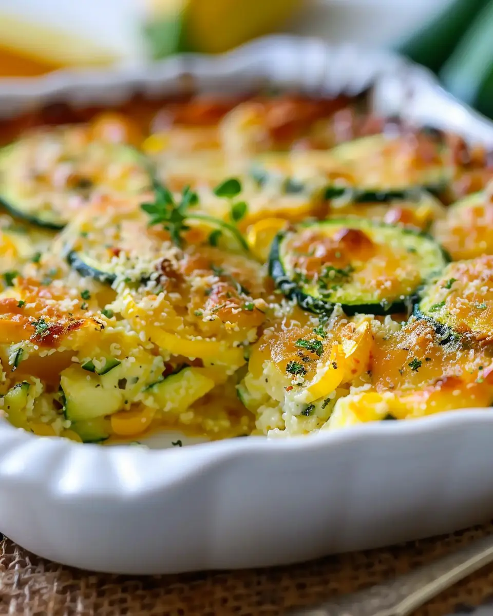 Savory Garden Zucchini Casserole with Turkey Bacon Delight