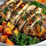 Maple Dijon Chicken & Roasted Sweet Potato Bowls