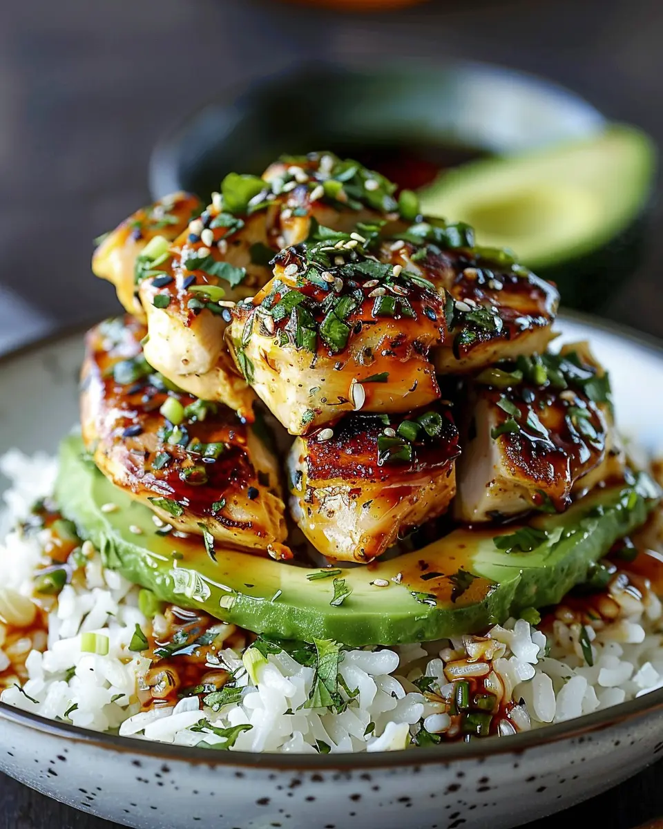 Honey Lime Chicken &amp; Avocado Rice Stack: Easy Homemade Delight