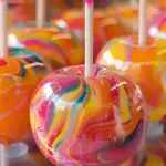 Swirled Starburst Candy Apples