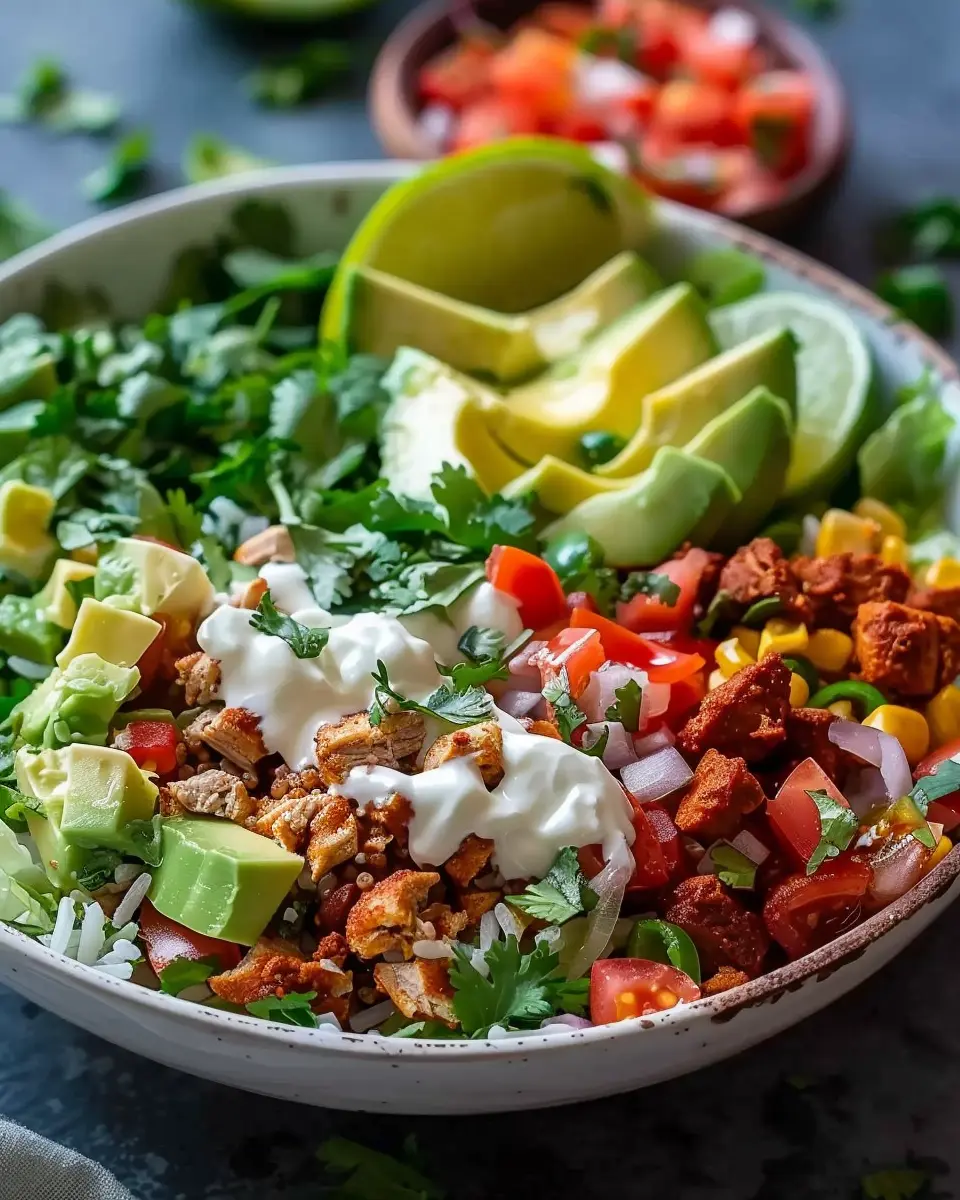 Easy Low Carb Burrito Bowl with Turkey Bacon and Chicken Ham