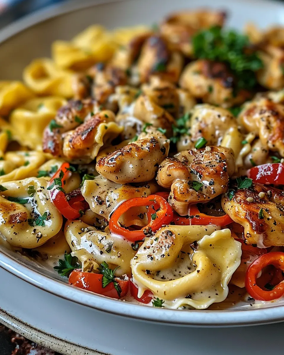 Cowboy Butter Garlic Chicken Tortellini with Fire-Roasted Peppers: A Comforting Delight