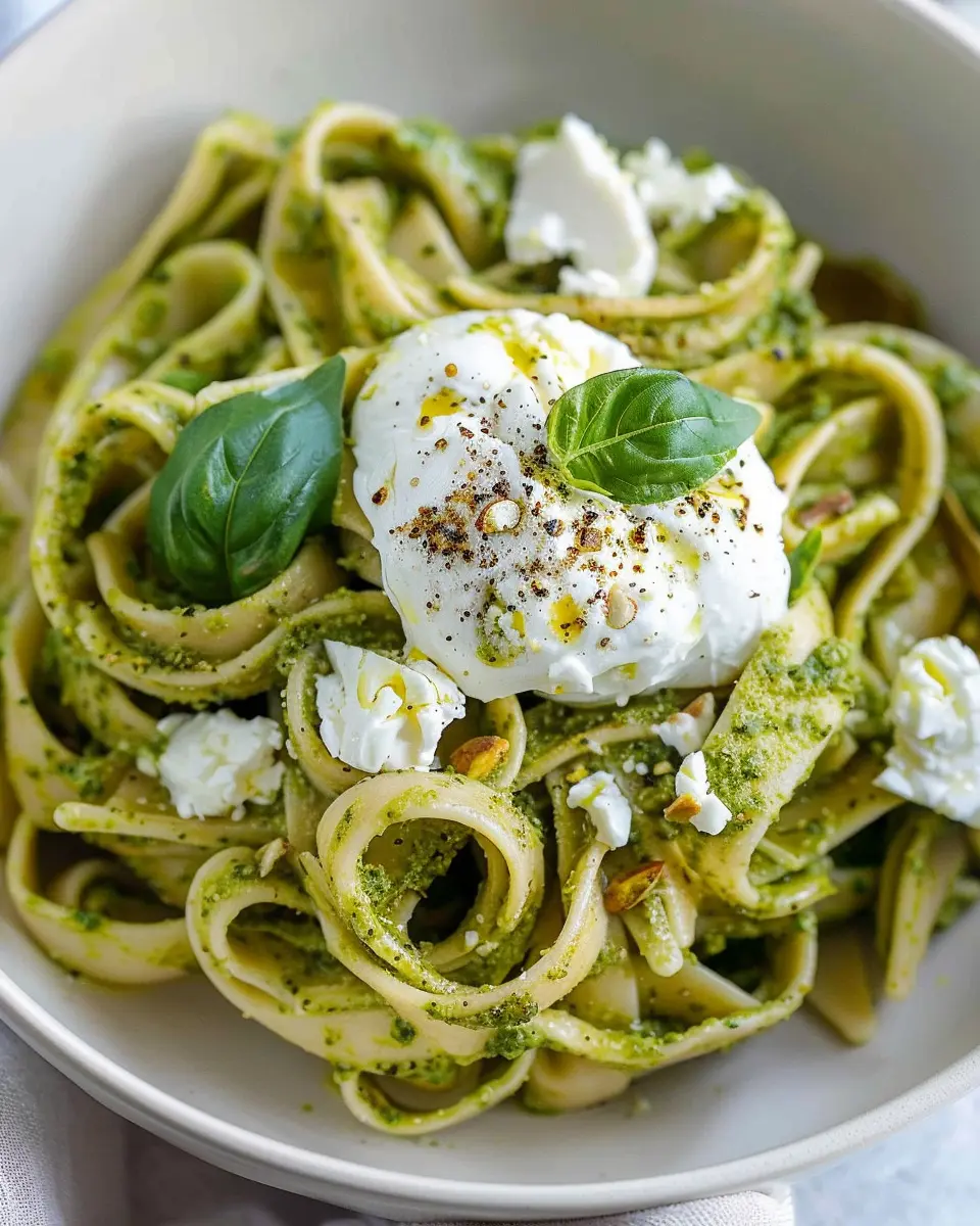 Pistachio Pesto Pasta: The Best Creamy Delight with Burrata