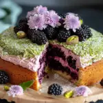 Pistachio and Blackberry Olive Oil Cake Recipe