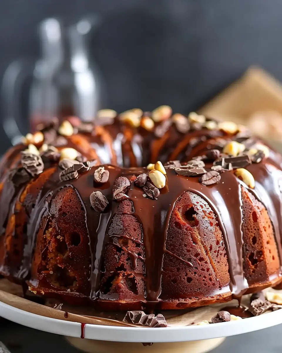 Decadent Hazelnut Bundt Cake: Indulgent Espresso &amp; Chocolate Glaze