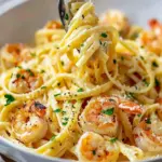 Shrimp Scampi Garlic Cream Pasta