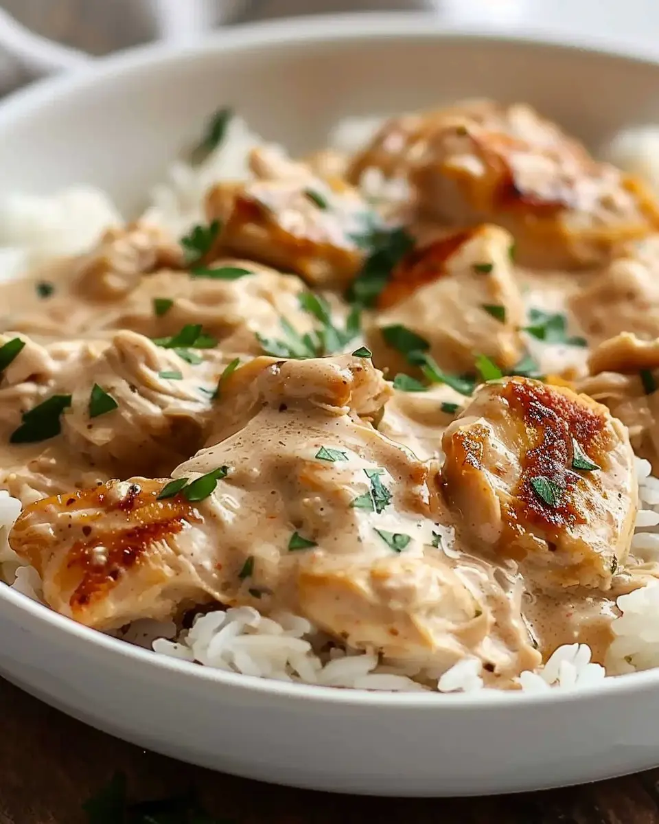 Creamy Smothered Chicken Rice: Indulgent Comfort in Every Bite