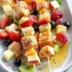 Fruit and Cheese Kabobs with Croissant Croutons