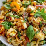 Colorful Halloumi Pasta Salad