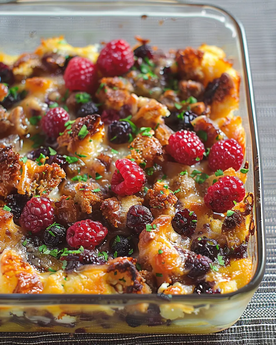 Overnight Breakfast Casserole: Easy Turkey Bacon &amp; Chicken Ham Delight