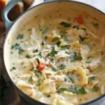 One Pot Gluten Free White Chicken Lasagna Soup