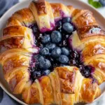 Blueberry Cream Cheese Croissant Casserole